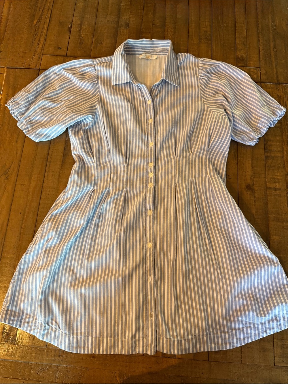Caroline Constas Blue and White Striped Shirt Dress